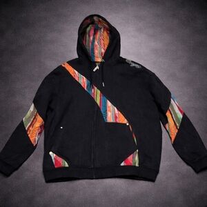 Rare Coogi Colorful Striped Black Hoodie